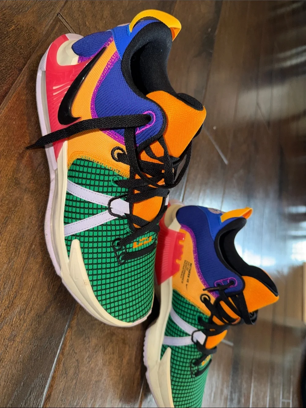 Nike Kids Multicolor Sneakers - Green, Orange & Purple